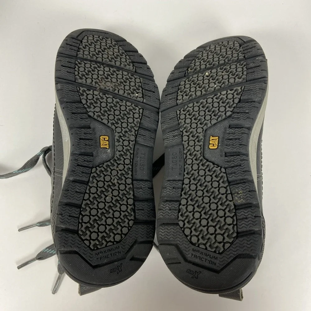 Caterpillar CAT Brode Steel Toe Work Shoe Womens 7 P90266 Gray Leather Durable